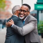 two men hugging each other - Christian Business Leadership: Create a Thriving, Inclusive Business Without Compromising Your Christian Values