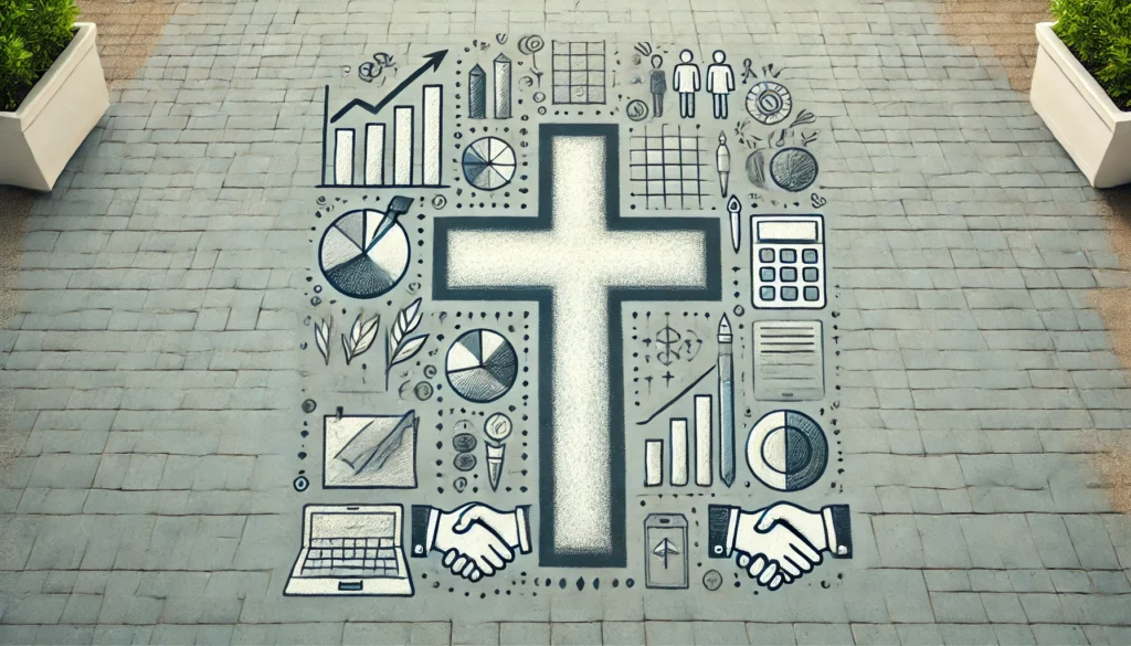 a cross drawn on the ground